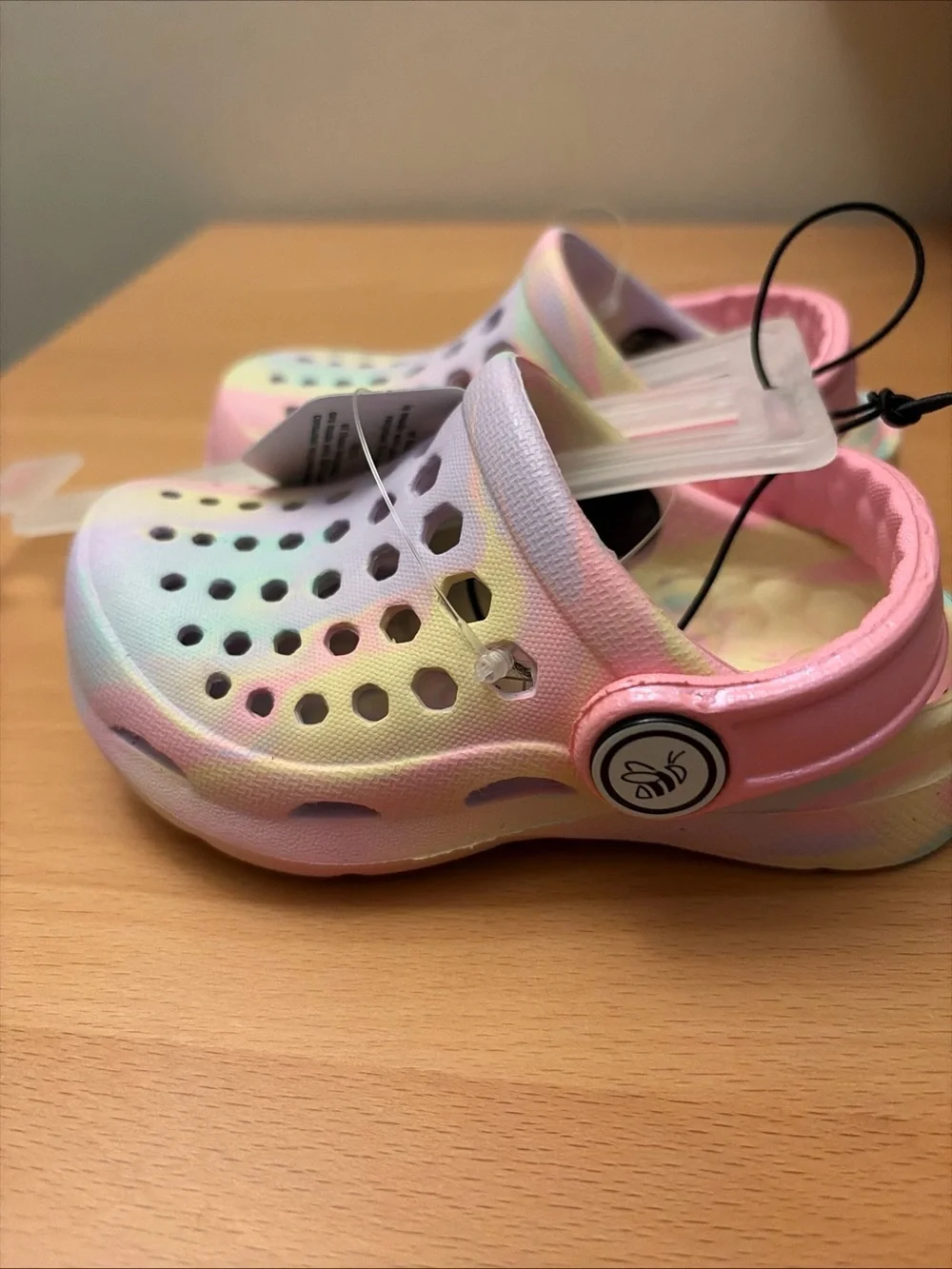 Joybees Kids' Pastel Tie-Dye Foam Clogs - Pink/Yellow/Blue